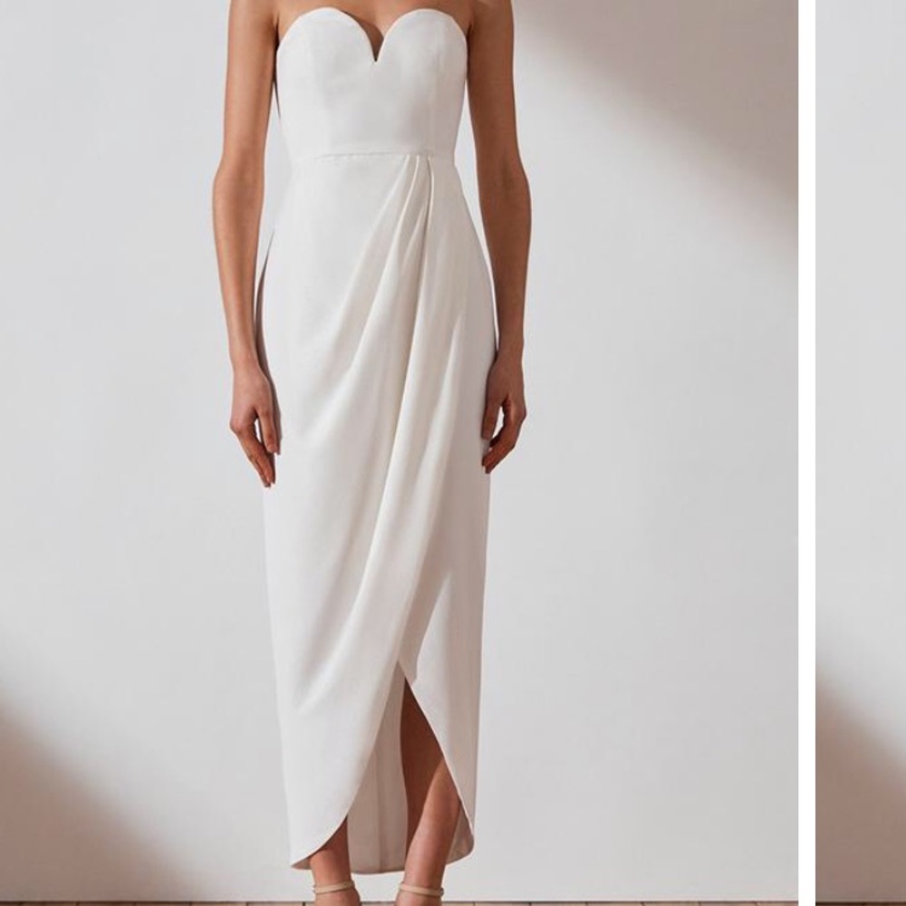 NWT: Shona Joy U Wire Bustier Dress in Ivory